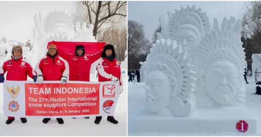 image for article Tim Pemahat Salju Asal Indonesia Raih Kemenangan di Harbin International Snow Sculpture Competition 2025