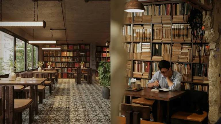 Book Cafe Hanoi, Vietnam - Tủ S&aacute;ch Coffee