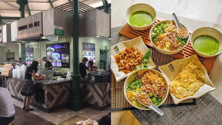 Kuliner Halal Lau Pa Sat, Singapura - Thunder Tea Rice x Thunder Spize