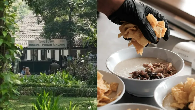 Tempat Hits di Cihapit, Bandung - Toko Bubur Dibawah Pohon Rindang